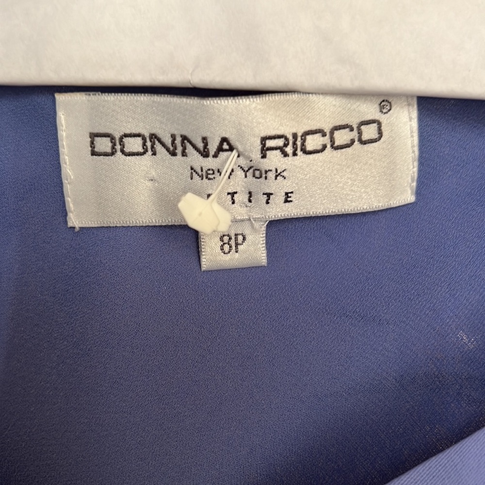 Donna  Ricco Lavender Dress w/Floral Print 8P - Picture 4 of 7